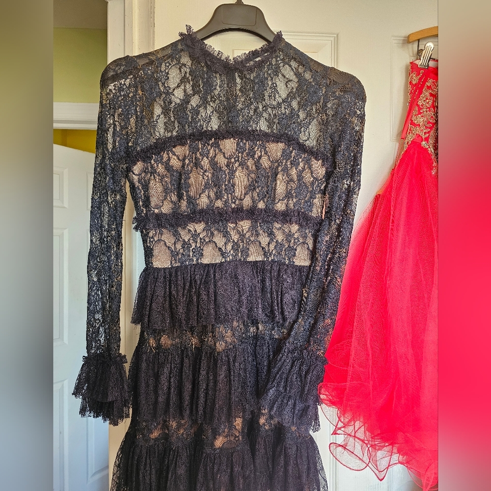Sexy black lace dress